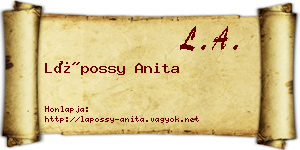 Lápossy Anita névjegykártya